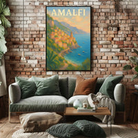 Amalfi Coast Serenity Poster Wall Art 18x24 Museum Quality