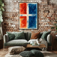 Abstract Red And Blue Composition Poster