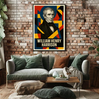 William Henry Harrison 9th President of the United States Abstract Pop Poster
