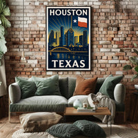 Houston, Texas Skyline Poster PosterGoat