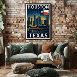 Houston, Texas Skyline Poster PosterGoat
