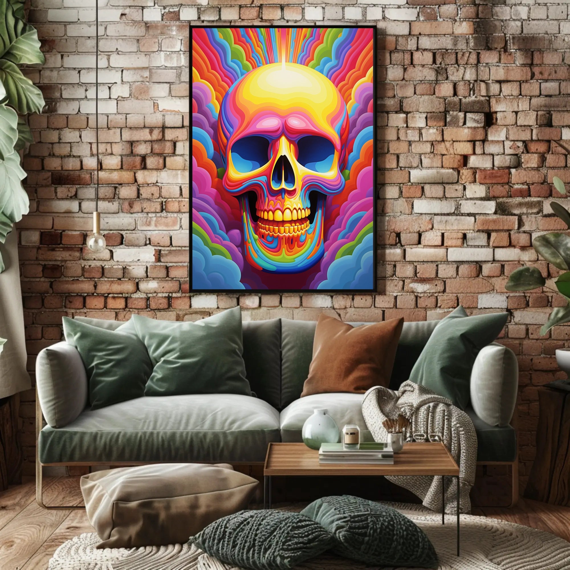Vivid Skull Illusion Poster PosterGoat