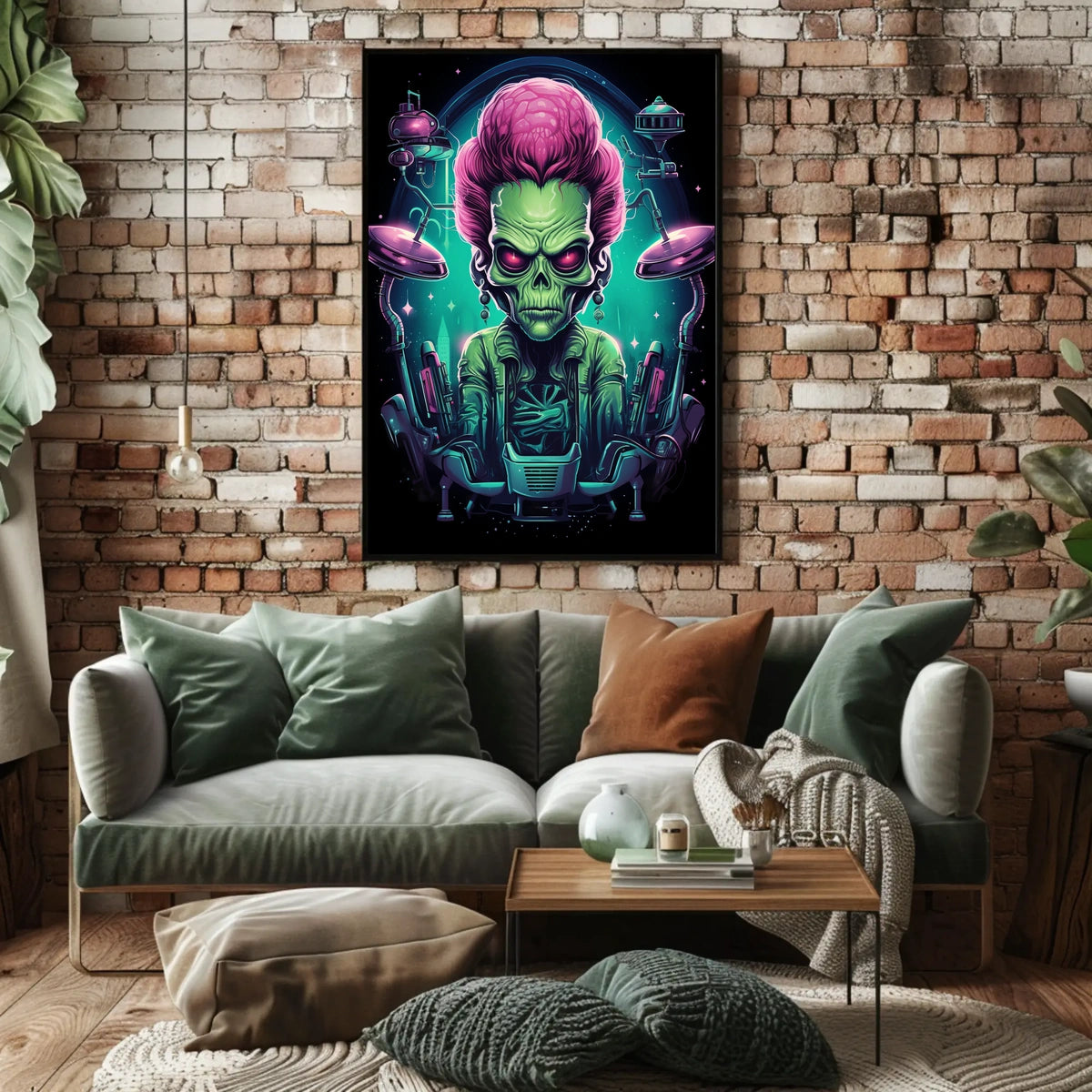 Alien Commander Sci-Fi Illustration Poster