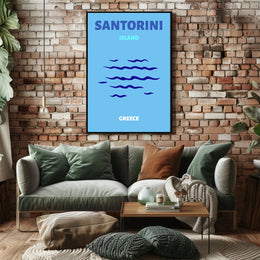 Santorini Greece Minimalist Landscape Travel Poster PosterGoat