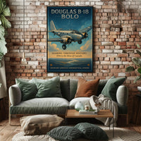 Douglas B18 Bolo Vintage Aircraft Poster Print