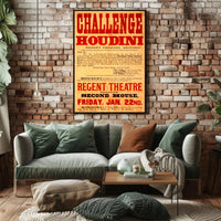 Houdini Challenge Vintage Escape Artist Cultural Poster