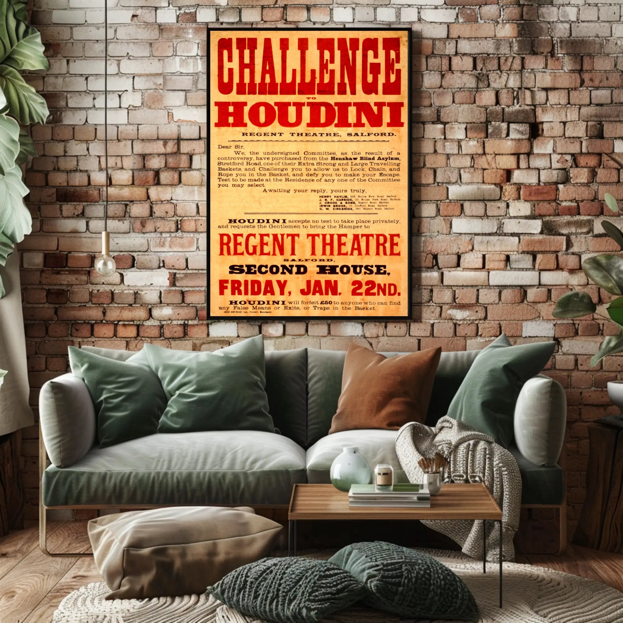 Houdini Challenge Vintage Escape Artist Cultural Poster