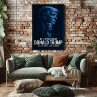 Donald Trump Resolute Leadership Monochrome Portrait Photography Realism Patriotism Poster