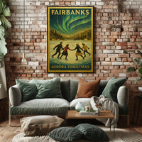 Fairbanks Aurora Christmas Poster