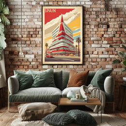 Modern Spain Architecture Travel Poster