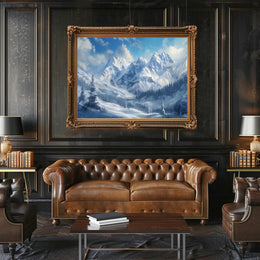 Majestic Winter Mountains Poster