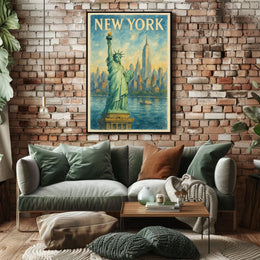 New York Iconic Landmarks Poster