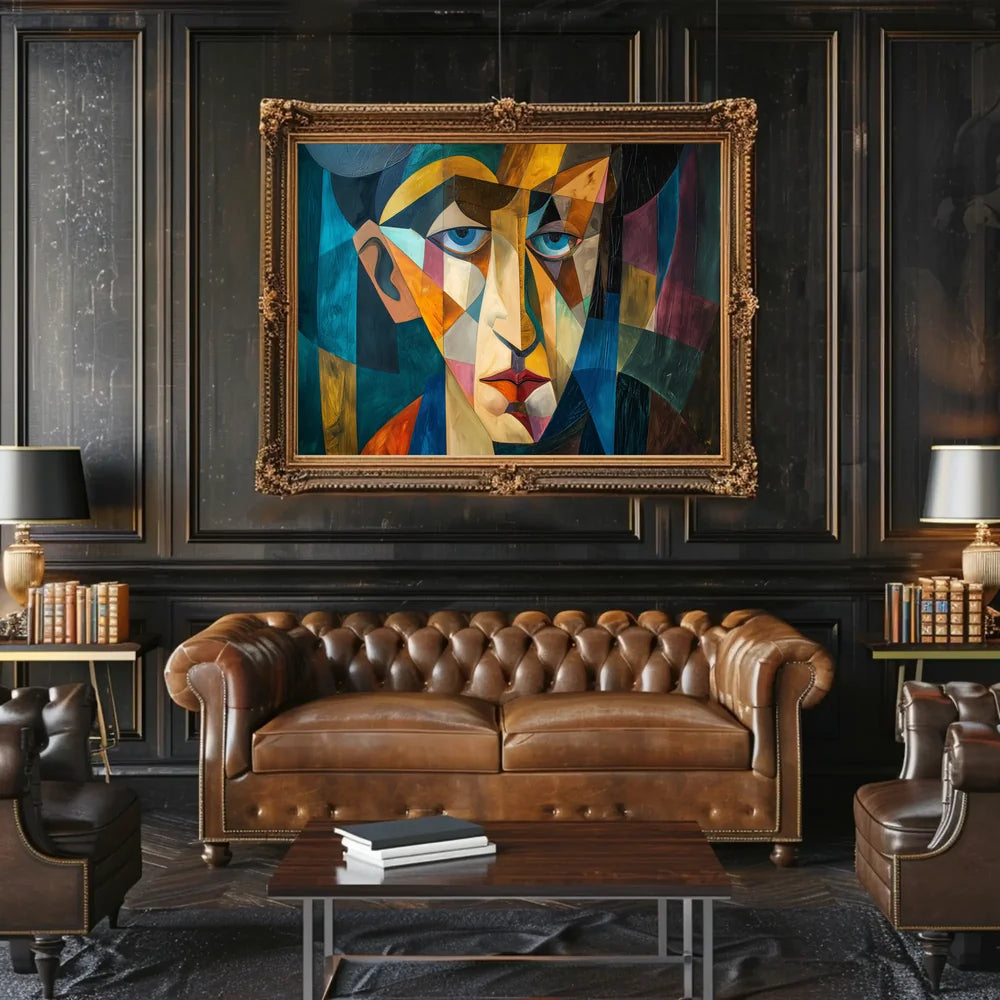 Cubist Modernist Human Face Abstract Art Poster