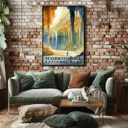 Mammoth Cave Watercolor Wall Art Poster