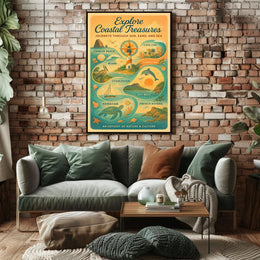 Explore Coastal Treasures Wall Art Print PosterGoat