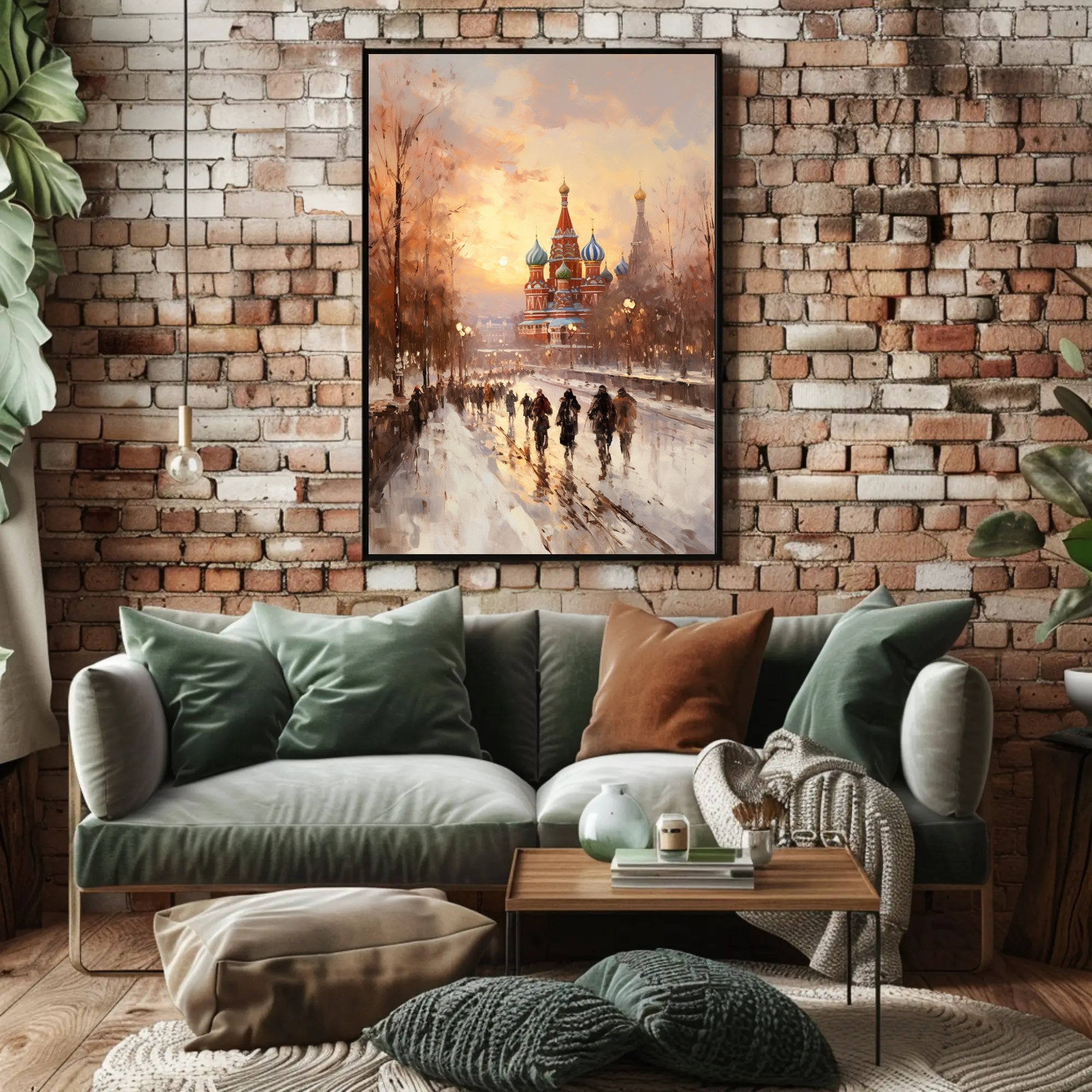 Winter Stroll By St. BasilS Cathedral Poster