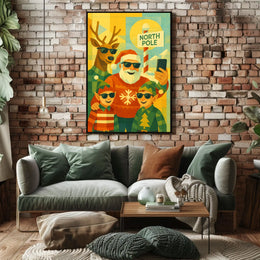 North Pole Selfie Santa Christmas Poster