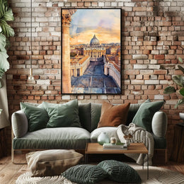 Vatican City St Peters Basilica View From Square Poster