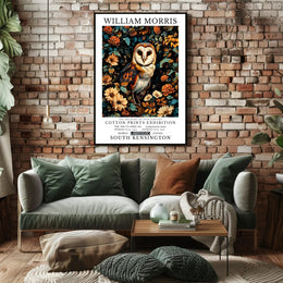 19th Century Owl Botanical Artistry Poster
