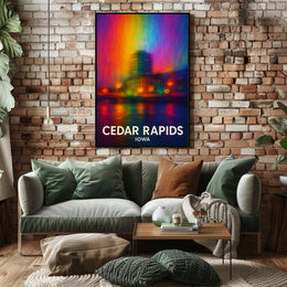 Cedar Rapids Iowa Scenic Travel Nature Photography Realism Minimalist Luminous Heritage Poster