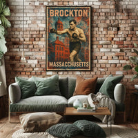 Brockton Boxing Heritage Vintage Wanderlust Poster