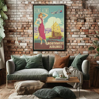 Northwest Airlines Hong Kong Travel Poster PosterGoat