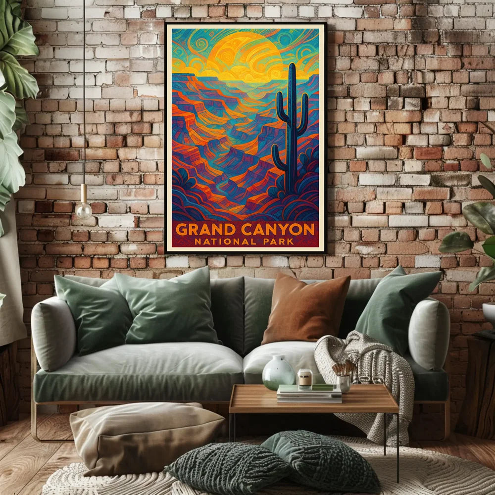 Psychedelic Vibrancy of Grand Canyon National Park Poster