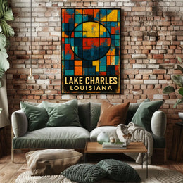 Lake Charles Geometric Abstract Art Poster