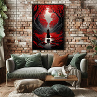 Enchanted Red Forest Poster