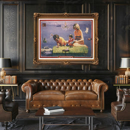 Surreal Family Scene Poster