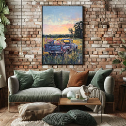 Classic Nostalgic Vintage Pickup Truck Decor Poster