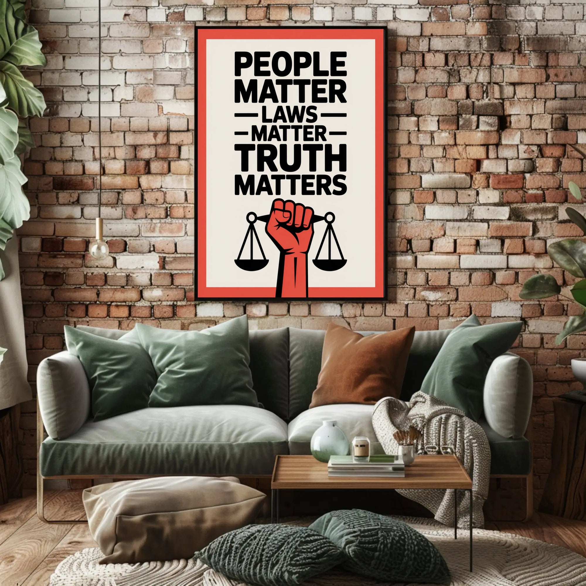 Justice and Equality Bold Political or Propaganda Poster