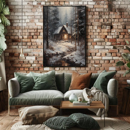 Winter Cabin Retreat Poster
