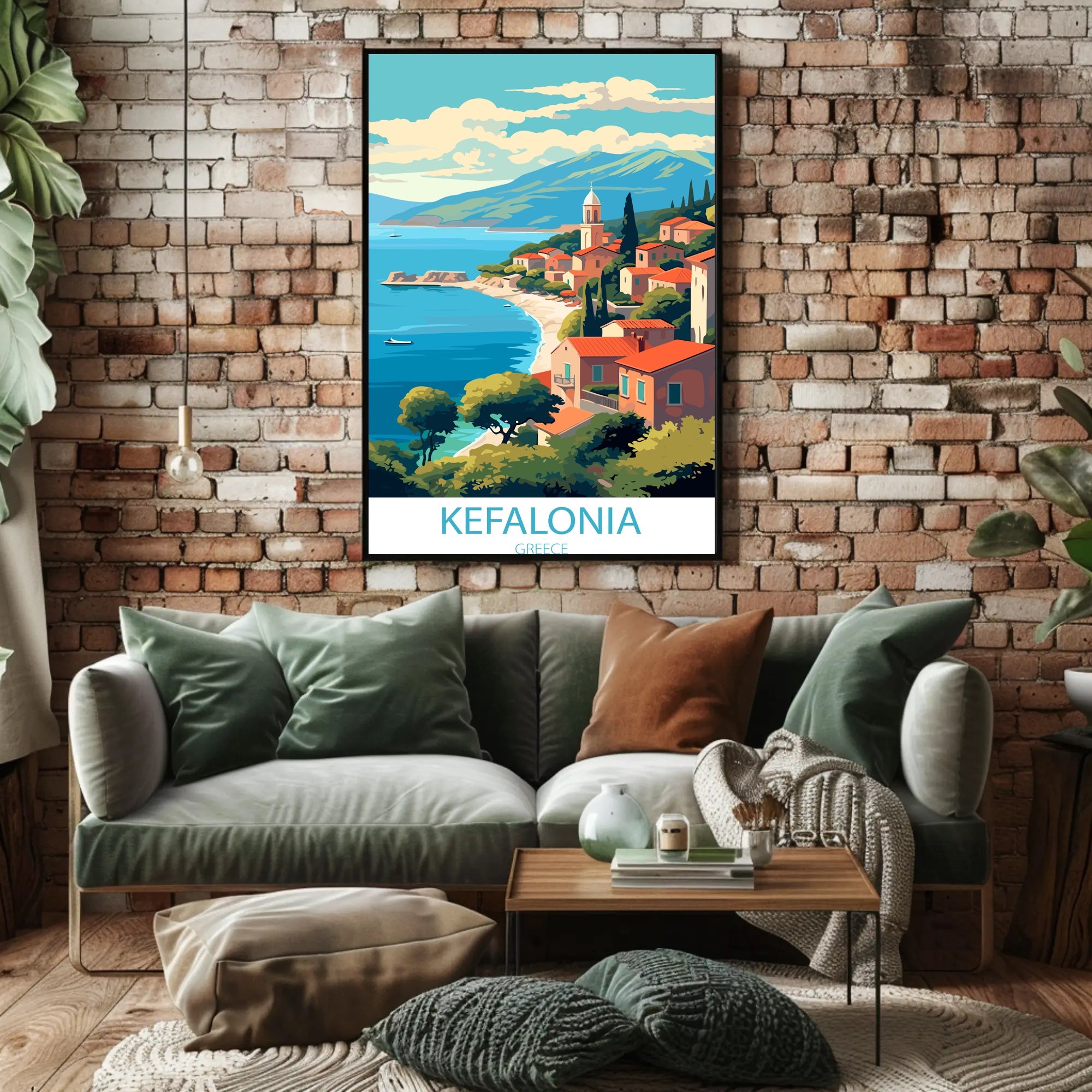 Kefalonia Coastal Charm Travel Poster