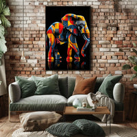 Vibrant Elephant Mosaic Poster