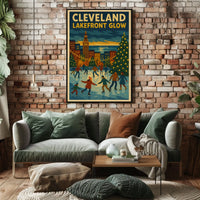 Cleveland Lakefront Glow Poster