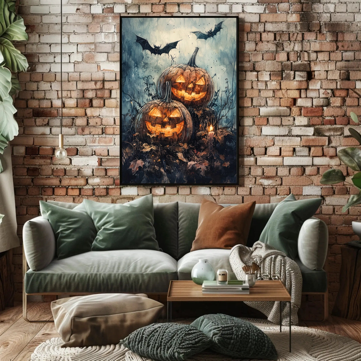 Halloween Pumpkin Glow: Abstract, Artistic, or Pop Culture Poster