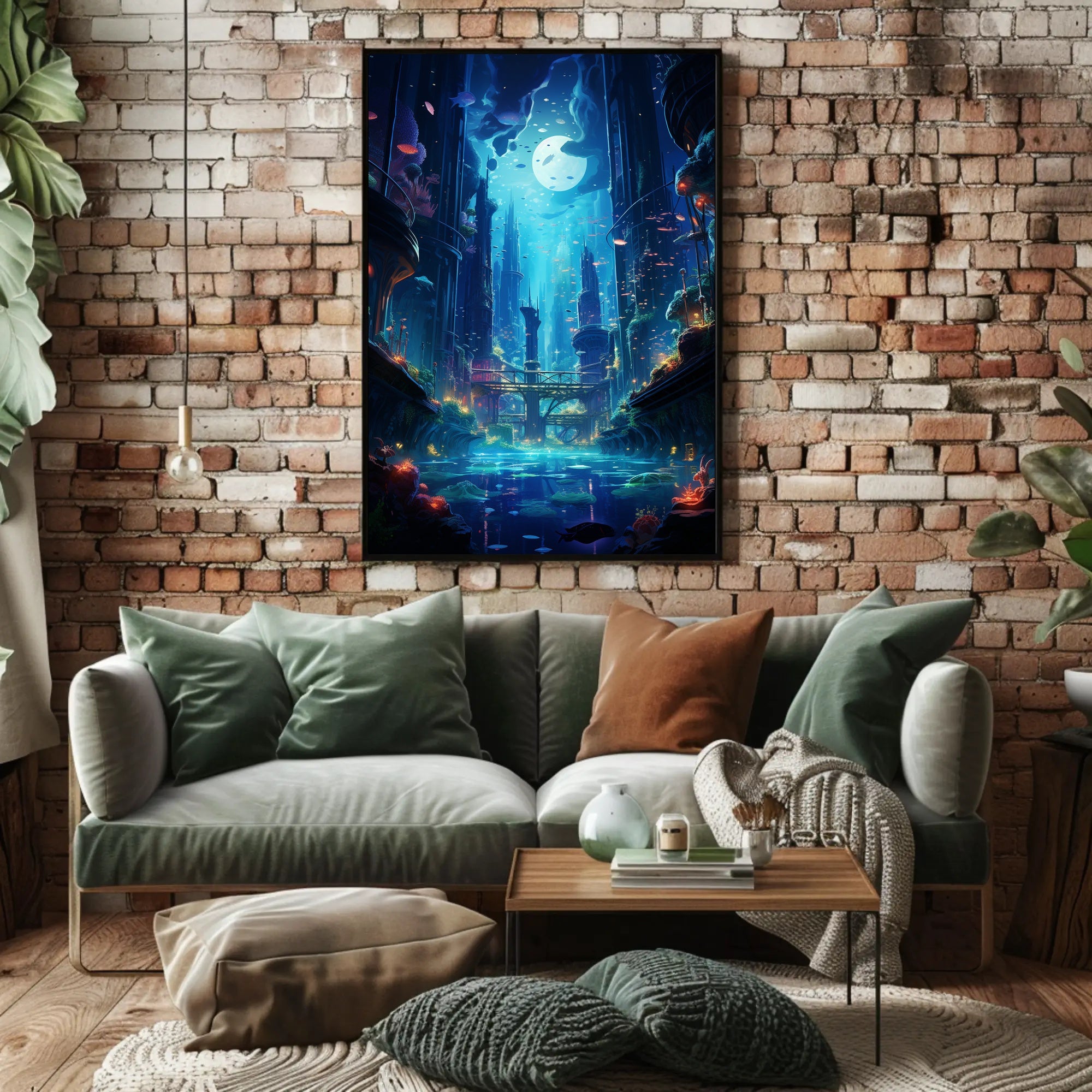 Enchanted Underwater Cityscape Poster