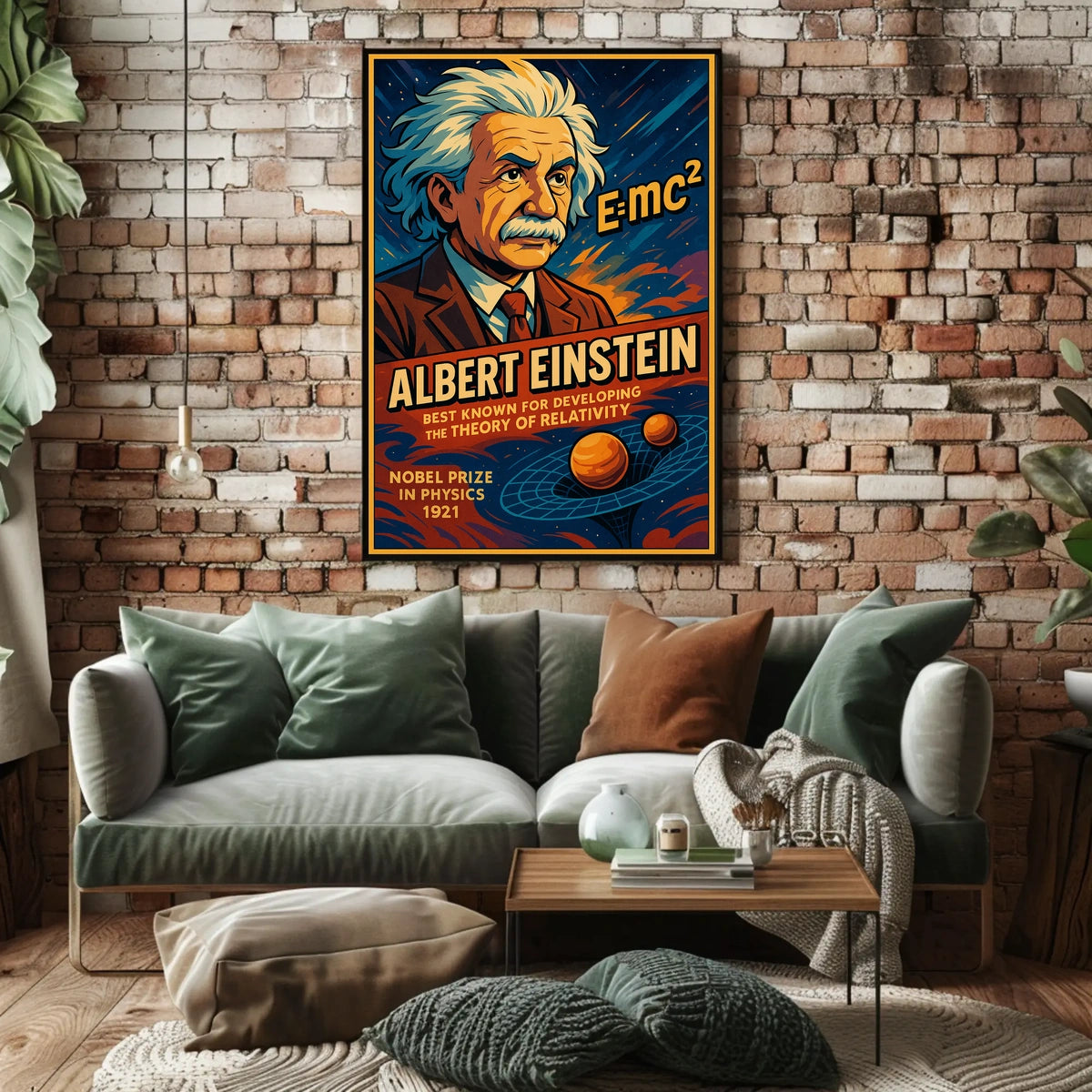 Albert Einstein Vintage Nobel Prize 1921 Portrait Relativity Science Wall Art Decor Poster