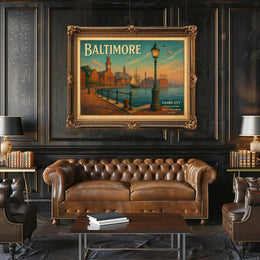Charm City Harbor Travel Poster Art Print