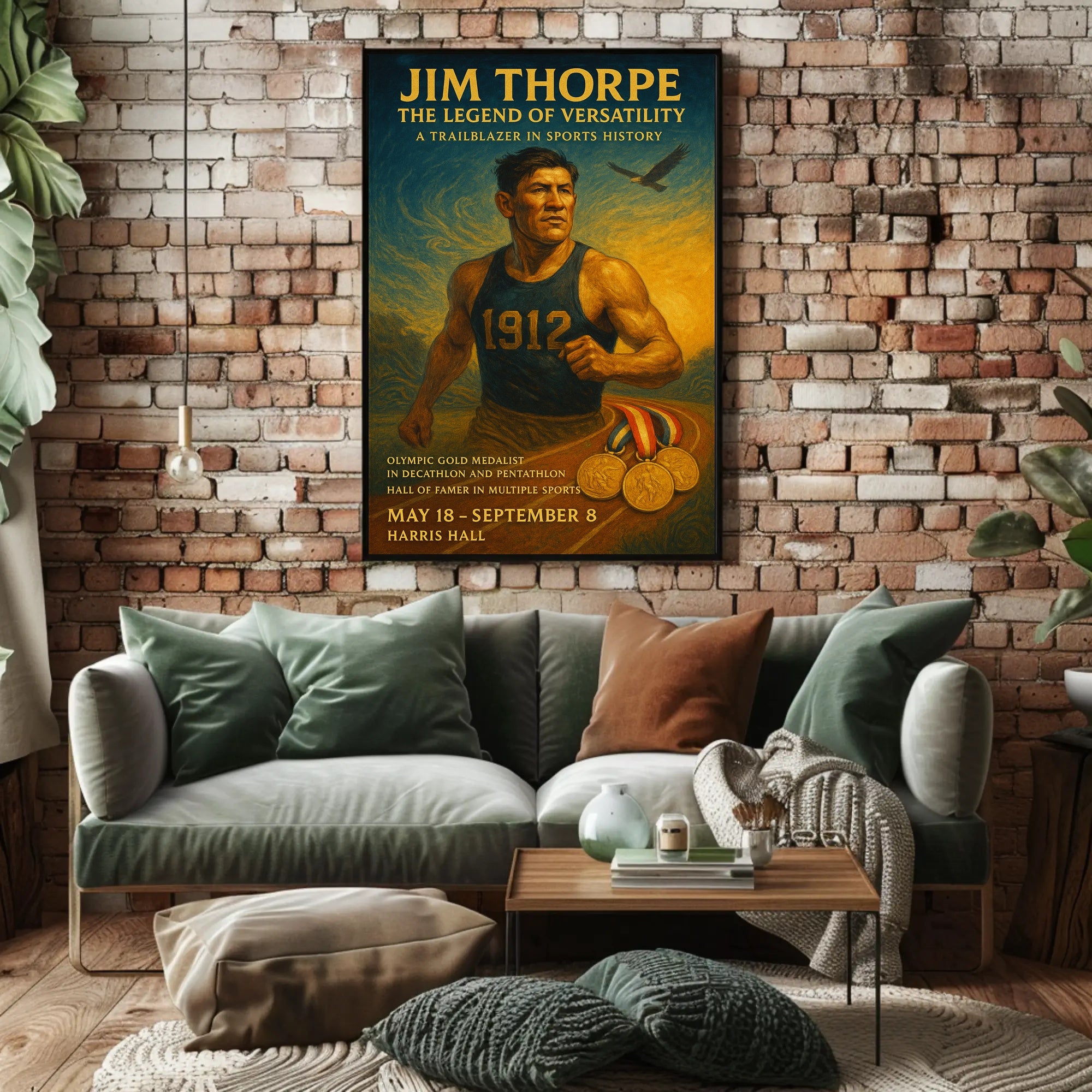 Jim Thorpe Athletic Excellence Vintage Sports Poster