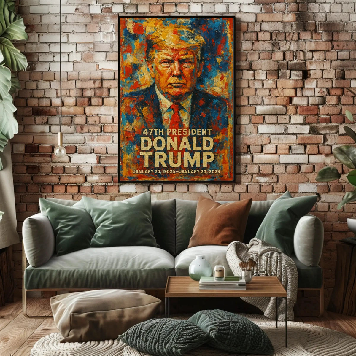 Bold Abstract Portrait: Futuristic Political Art Poster