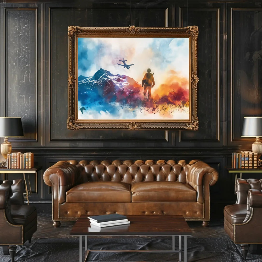 Adventure Awaits: Vibrant Mountain Journey Poster