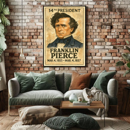 Franklin Pierce Historical Presidential Portrait Poster