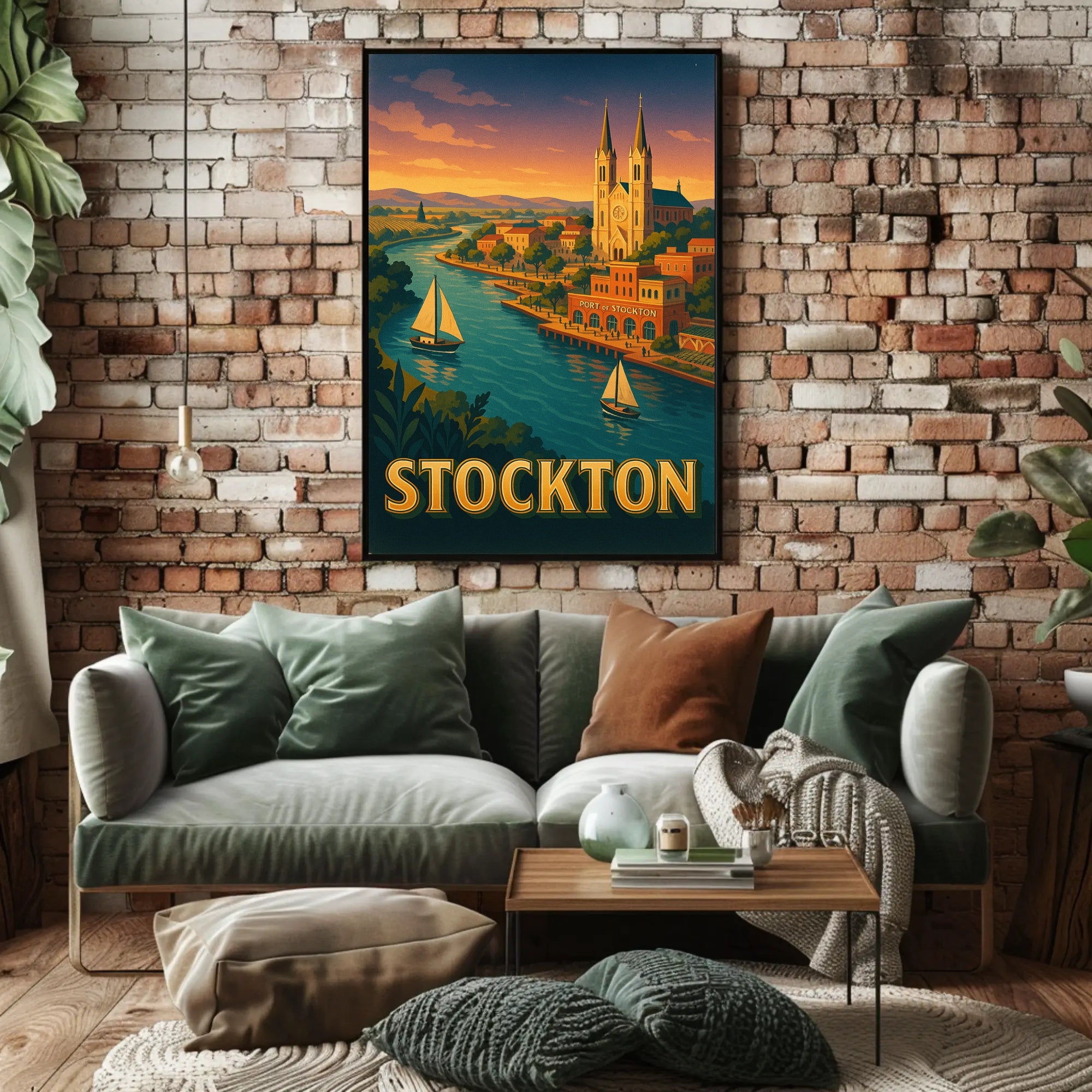 Stockton Vintage Travel Poster