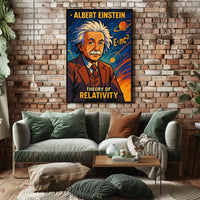 Albert Einstein Relativity Theory Vintage Science Inspiring Intellectual Curiosity Poster