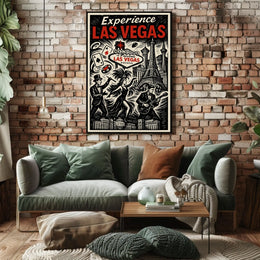 Experience Las Vegas Poster Neon Glow Wall Decor