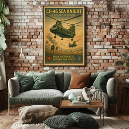 CH-46 Sea Knight Vintage Flight Poster PosterGoat