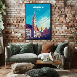 Munich New Town Hall Travel Poster