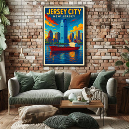 Jersey City Skyline Poster